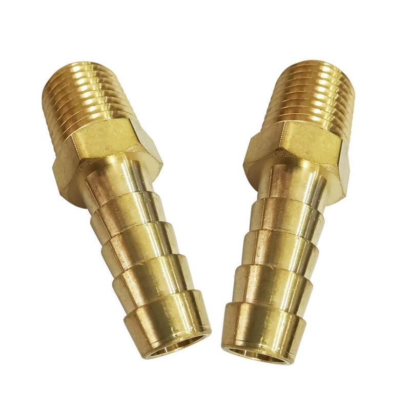 Legines 1/4" NPT Male to 3/8" Barb Fitting, Brass barbed Adapter Straight Connector 2 pcs - Image 1
